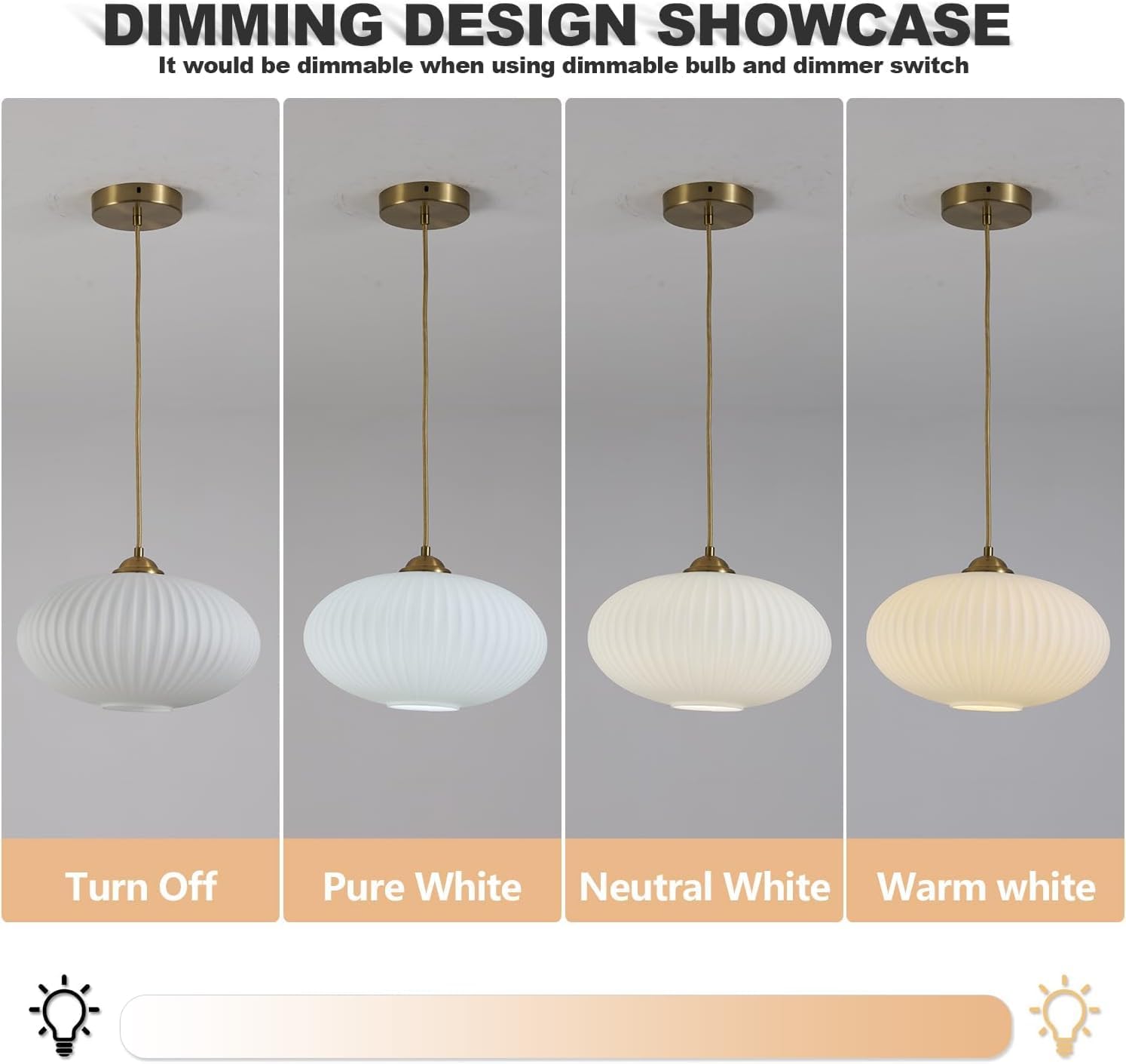 KCO Lighting Mid Century Modern Gold Globe Pendant Lighting Brushed Brass White Opal Glass Pendant Light Antique Farmhouse Single Hanging Kitchen Island Lighting Fixture - Image 9