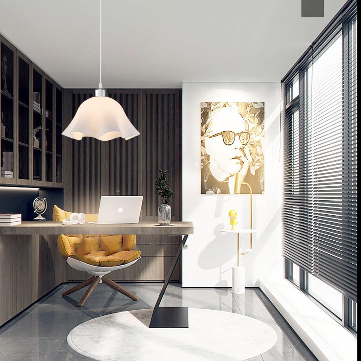 Plug in Pendant Light, 2 Pack Hanging Lights with Plug in Cord, Hanging Lamp with15Ft Cord, On/Off Switch, Frosted Plastic White Shade, Plug in Hanging Ceiling Lights for Bedroom, Living Room - Image 6